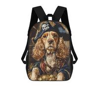 sinyumoney Sac À Dos 17 Pouces Pirate Dog Treasure Chest-30, Cartable Imprimé En 3D, Sac À Goûter, Sac À Dos De Voyage, Sac À Dos Pour Amis (filles Et Garçons)
