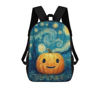 sinyumoney Sac À Dos 17 Pouces Pumpkin with Starry Night Background-1, Cartable Imprimé En 3D, Sac À Goûter, Sac À Dos De Voyage, Sac À Dos Pour Amis (filles Et Garçons)