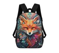 sinyumoney Sac À Dos 17 Pouces Red Fox Potrait Abstract, Cartable Imprimé En 3D, Sac À Goûter, Sac À Dos De Voyage, Sac À Dos Pour Amis (filles Et Garçons)