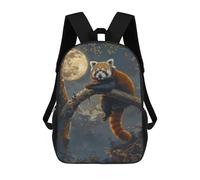 sinyumoney Sac À Dos 17 Pouces Red Panda Moon Tree Night, Cartable Imprimé En 3D, Sac À Goûter, Sac À Dos De Voyage, Sac À Dos Pour Amis (filles Et Garçons)