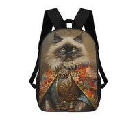 sinyumoney Sac À Dos 17 Pouces Royal Cat Armor Painting, Cartable Imprimé En 3D, Sac À Goûter, Sac À Dos De Voyage, Sac À Dos Pour Amis (filles Et Garçons)