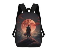 sinyumoney Sac À Dos 17 Pouces Samurai Moonlit Journey, Cartable Imprimé En 3D, Sac À Goûter, Sac À Dos De Voyage, Sac À Dos Pour Amis (filles Et Garçons)