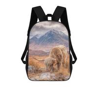 sinyumoney Sac À Dos 17 Pouces Scottish Highland Cow Grazing, Cartable Imprimé En 3D, Sac À Goûter, Sac À Dos De Voyage, Sac À Dos Pour Amis (filles Et Garçons)