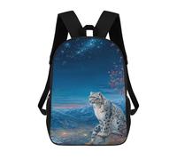 sinyumoney Sac À Dos 17 Pouces Snow Leopard Nightscape, Cartable Imprimé En 3D, Sac À Goûter, Sac À Dos De Voyage, Sac À Dos Pour Amis (filles Et Garçons)