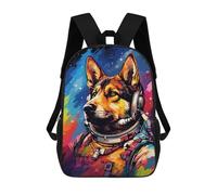 sinyumoney Sac À Dos 17 Pouces Space Dog Astronaut Art Print-9, Cartable Imprimé En 3D, Sac À Goûter, Sac À Dos De Voyage, Sac À Dos Pour Amis (filles Et Garçons)
