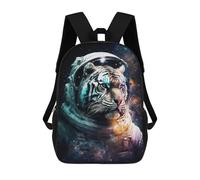 sinyumoney Sac À Dos 17 Pouces Space Tiger Adventure, Cartable Imprimé En 3D, Sac À Goûter, Sac À Dos De Voyage, Sac À Dos Pour Amis (filles Et Garçons)
