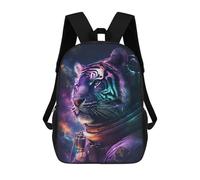 sinyumoney Sac À Dos 17 Pouces Space Tiger Astronaut Art Print, Cartable Imprimé En 3D, Sac À Goûter, Sac À Dos De Voyage, Sac À Dos Pour Amis (filles Et Garçons)