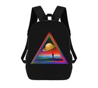 sinyumoney Sac À Dos 17 Pouces Space Triangles Cosmic Art Prints, Cartable Imprimé En 3D, Sac À Goûter, Sac À Dos De Voyage, Sac À Dos Pour Amis (filles Et Garçons)