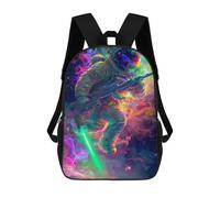 sinyumoney Sac À Dos 17 Pouces Space Warrior with Neon Lightsaber, Cartable Imprimé En 3D, Sac À Goûter, Sac À Dos De Voyage, Sac À Dos Pour Amis (filles Et Garçons)