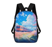 sinyumoney Sac À Dos 17 Pouces Spring Train Journey, Cartable Imprimé En 3D, Sac À Goûter, Sac À Dos De Voyage, Sac À Dos Pour Amis (filles Et Garçons)