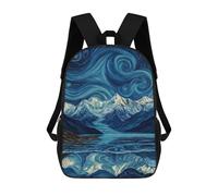 sinyumoney Sac À Dos 17 Pouces Starry Night Mountain Reflections -6, Cartable Imprimé En 3D, Sac À Goûter, Sac À Dos De Voyage, Sac À Dos Pour Amis (filles Et Garçons)