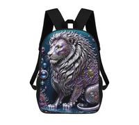 sinyumoney Sac À Dos 17 Pouces Steampunk Metal Lion, Cartable Imprimé En 3D, Sac À Goûter, Sac À Dos De Voyage, Sac À Dos Pour Amis (filles Et Garçons)