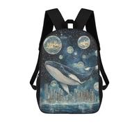 sinyumoney Sac À Dos 17 Pouces Whale Dreams in Bubble City-1, Cartable Imprimé En 3D, Sac À Goûter, Sac À Dos De Voyage, Sac À Dos Pour Amis (filles Et Garçons)