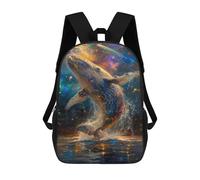sinyumoney Sac À Dos 17 Pouces Whale in Space Painting-2, Cartable Imprimé En 3D, Sac À Goûter, Sac À Dos De Voyage, Sac À Dos Pour Amis (filles Et Garçons)
