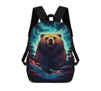 sinyumoney Sac À Dos 17 Pouces Wild Bear Forest Fantasy, Cartable Imprimé En 3D, Sac À Goûter, Sac À Dos De Voyage, Sac À Dos Pour Amis (filles Et Garçons)