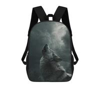 sinyumoney Sac À Dos 17 Pouces Wolf Howling at Stormy Sky, Cartable Imprimé En 3D, Sac À Goûter, Sac À Dos De Voyage, Sac À Dos Pour Amis (filles Et Garçons)