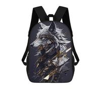 sinyumoney Sac À Dos 17inch Abstract Wolf Portrait with Golden Accents Sac À Dos Scolaire Imprimé En 3D Pour Garçons Et Filles, Sac À Dos Pour Ordinateur Portable Pour Enfants/étudiants/adultes