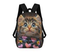 sinyumoney Sac À Dos 17inch Adorable Kitten in Heart Jumpsuit Sac À Dos Scolaire Imprimé En 3D Pour Garçons Et Filles, Sac À Dos Pour Ordinateur Portable Pour Enfants/étudiants/adultes
