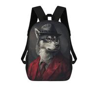 sinyumoney Sac À Dos 17inch Alaskan Malamute in Suit Sac À Dos Scolaire Imprimé En 3D Pour Garçons Et Filles, Sac À Dos Pour Ordinateur Portable Pour Enfants/étudiants/adultes