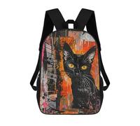 sinyumoney Sac À Dos 17inch Black Cat Abstract Art Print Sac À Dos Scolaire Imprimé En 3D Pour Garçons Et Filles, Sac À Dos Pour Ordinateur Portable Pour Enfants/étudiants/adultes
