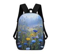 sinyumoney Sac À Dos 17inch Blue And Yellow Flower Field Painting Sac À Dos Scolaire Imprimé En 3D Pour Garçons Et Filles, Sac À Dos Pour Ordinateur Portable Pour Enfants/étudiants/adultes