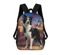 sinyumoney Sac À Dos 17inch Border Collie Carnival Celebration Sac À Dos Scolaire Imprimé En 3D Pour Garçons Et Filles, Sac À Dos Pour Ordinateur Portable Pour Enfants/étudiants/adultes
