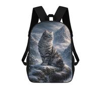 sinyumoney Sac À Dos 17inch Cat in Snowy Mountain Landscape Sac À Dos Scolaire Imprimé En 3D Pour Garçons Et Filles, Sac À Dos Pour Ordinateur Portable Pour Enfants/étudiants/adultes