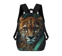 sinyumoney Sac À Dos 17inch Cheetah Portrait in Green Foliage Sac À Dos Scolaire Imprimé En 3D Pour Garçons Et Filles, Sac À Dos Pour Ordinateur Portable Pour Enfants/étudiants/adultes