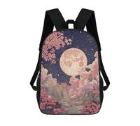sinyumoney Sac À Dos 17inch Cherry Blossom Moonlit Landscape Sac À Dos Scolaire Imprimé En 3D Pour Garçons Et Filles, Sac À Dos Pour Ordinateur Portable Pour Enfants/étudiants/adultes