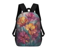 sinyumoney Sac À Dos 17inch Colorful Floral Illustration Sac À Dos Scolaire Imprimé En 3D Pour Garçons Et Filles, Sac À Dos Pour Ordinateur Portable Pour Enfants/étudiants/adultes