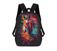 sinyumoney Sac À Dos 17inch Colorful Horse Art Print-11 Sac À Dos Scolaire Imprimé En 3D Pour Garçons Et Filles, Sac À Dos Pour Ordinateur Portable Pour Enfants/étudiants/adultes