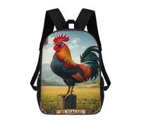 sinyumoney Sac À Dos 17inch Colorful Rooster Farm Scene Sac À Dos Scolaire Imprimé En 3D Pour Garçons Et Filles, Sac À Dos Pour Ordinateur Portable Pour Enfants/étudiants/adultes