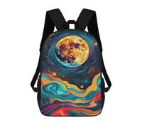 sinyumoney Sac À Dos 17inch Cosmic Moonlit Waves Sac À Dos Scolaire Imprimé En 3D Pour Garçons Et Filles, Sac À Dos Pour Ordinateur Portable Pour Enfants/étudiants/adultes