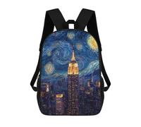 sinyumoney Sac À Dos 17inch Empire State Building Night Sky Sac À Dos Scolaire Imprimé En 3D Pour Garçons Et Filles, Sac À Dos Pour Ordinateur Portable Pour Enfants/étudiants/adultes