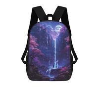 sinyumoney Sac À Dos 17inch Enchanted Moonlit Waterfall Sac À Dos Scolaire Imprimé En 3D Pour Garçons Et Filles, Sac À Dos Pour Ordinateur Portable Pour Enfants/étudiants/adultes