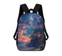 sinyumoney Sac À Dos 17inch Fantasy Coastal Retreat Sac À Dos Scolaire Imprimé En 3D Pour Garçons Et Filles, Sac À Dos Pour Ordinateur Portable Pour Enfants/étudiants/adultes