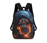 sinyumoney Sac À Dos 17inch Fiery Grim Reaper Artwork Sac À Dos Scolaire Imprimé En 3D Pour Garçons Et Filles, Sac À Dos Pour Ordinateur Portable Pour Enfants/étudiants/adultes