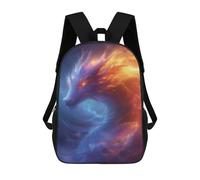 sinyumoney Sac À Dos 17inch Fire And Ice Dragon Artwork Sac À Dos Scolaire Imprimé En 3D Pour Garçons Et Filles, Sac À Dos Pour Ordinateur Portable Pour Enfants/étudiants/adultes