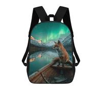 sinyumoney Sac À Dos 17inch Fox in Aurora Boat Sac À Dos Scolaire Imprimé En 3D Pour Garçons Et Filles, Sac À Dos Pour Ordinateur Portable Pour Enfants/étudiants/adultes