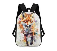 sinyumoney Sac À Dos 17inch Fox Watercolor Sac À Dos Scolaire Imprimé En 3D Pour Garçons Et Filles, Sac À Dos Pour Ordinateur Portable Pour Enfants/étudiants/adultes