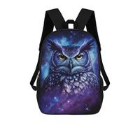 sinyumoney Sac À Dos 17inch Galactic Owl Art Print-2 Sac À Dos Scolaire Imprimé En 3D Pour Garçons Et Filles, Sac À Dos Pour Ordinateur Portable Pour Enfants/étudiants/adultes