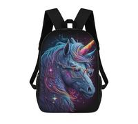 sinyumoney Sac À Dos 17inch Galactic Unicorn with Glasses -1 Sac À Dos Scolaire Imprimé En 3D Pour Garçons Et Filles, Sac À Dos Pour Ordinateur Portable Pour Enfants/étudiants/adultes
