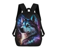 sinyumoney Sac À Dos 17inch Galactic Wolf Portrait -8 Sac À Dos Scolaire Imprimé En 3D Pour Garçons Et Filles, Sac À Dos Pour Ordinateur Portable Pour Enfants/étudiants/adultes