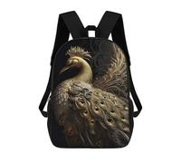 sinyumoney Sac À Dos 17inch Golden King Peacock Sac À Dos Scolaire Imprimé En 3D Pour Garçons Et Filles, Sac À Dos Pour Ordinateur Portable Pour Enfants/étudiants/adultes