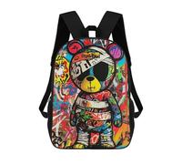 sinyumoney Sac À Dos 17inch Graffiti Teddy Bear Art Print Sac À Dos Scolaire Imprimé En 3D Pour Garçons Et Filles, Sac À Dos Pour Ordinateur Portable Pour Enfants/étudiants/adultes