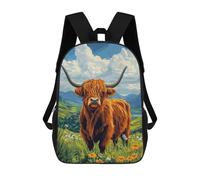 sinyumoney Sac À Dos 17inch Highland Cow Meadow Sac À Dos Scolaire Imprimé En 3D Pour Garçons Et Filles, Sac À Dos Pour Ordinateur Portable Pour Enfants/étudiants/adultes