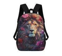 sinyumoney Sac À Dos 17inch Lion Flowers Fantasy Artwork Sac À Dos Scolaire Imprimé En 3D Pour Garçons Et Filles, Sac À Dos Pour Ordinateur Portable Pour Enfants/étudiants/adultes