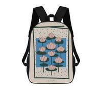 sinyumoney Sac À Dos 17inch Lotus Flower Mid Century Sac À Dos Scolaire Imprimé En 3D Pour Garçons Et Filles, Sac À Dos Pour Ordinateur Portable Pour Enfants/étudiants/adultes