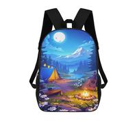 sinyumoney Sac À Dos 17inch Moonlit Forest Campsite Sac À Dos Scolaire Imprimé En 3D Pour Garçons Et Filles, Sac À Dos Pour Ordinateur Portable Pour Enfants/étudiants/adultes