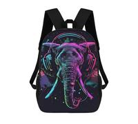 sinyumoney Sac À Dos 17inch Neon Elephant Headphones Art Print -1 Sac À Dos Scolaire Imprimé En 3D Pour Garçons Et Filles, Sac À Dos Pour Ordinateur Portable Pour Enfants/étudiants/adultes